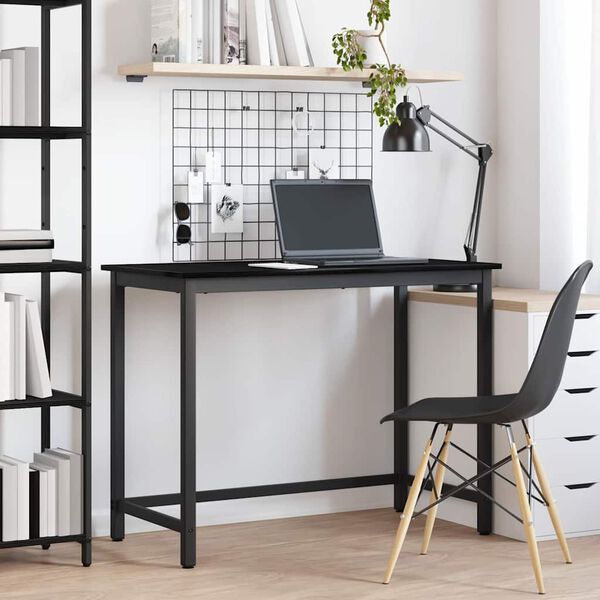 vidaXL Table Black Oak 80 x 50 x 76.5 cm Engineered Wood and Steel