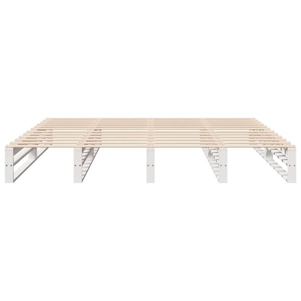 vidaXL Bed Frame without Mattress White 180x200 cm Super King Solid Wood Pine