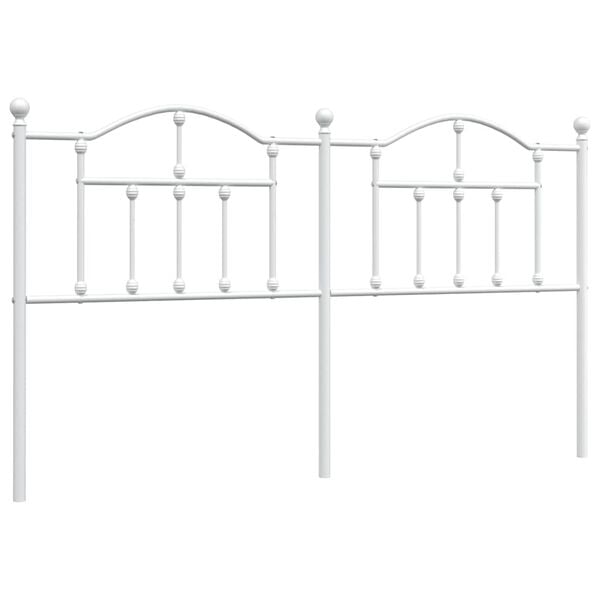 vidaXL Metal Replace Headboard White 180 cm