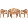 vidaXL 4 Piece Banana Garden Lounge Set Solid Teak Wood
