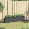 vidaXL Garden Planters with 2 Pots 2 pcs Black 90x20x40 cm Poly Rattan