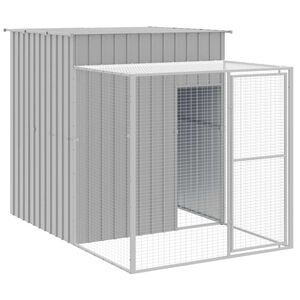 vidaXL Chicken Cage with Run Light Grey 165x251x181cm Galvanised Steel
