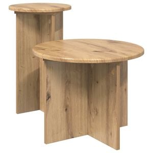 vidaXL Side Table Set with Storage 2 pcs Artisan Oak Engineered Wood
