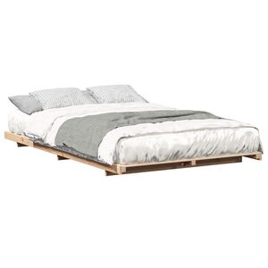 vidaXL Floor Bed Frame Brown 120 x190 cm Solid pine wood