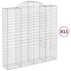 vidaXL Arched Gabion Baskets 11 pcs 200x50x200/220 cm Galvanised Iron