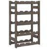 vidaXL Wine Rack for 20 Bottles Grey Solid Wood Pine