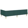 vidaXL Corner Bed Frame with Headboard Dark Green 90 x 190 cm Fabric