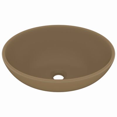 vidaXL Luxury Basin Oval-shaped Matt Cream 40x33 cm Ceramic