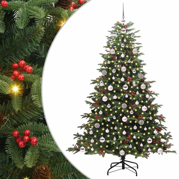 vidaXL Artificial Christmas Tree with 300 LEDs with Stand Green 180 cm