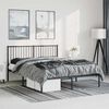 vidaXL Metal Bed Frame without Mattress with Headboard Black 150x200cm