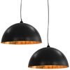 vidaXL Ceiling Lamp | Set of 2 | Black and gold | Metal | Large