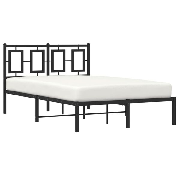 vidaXL Metal Bed Frame without Mattress with Headboard Black 120x190cm