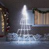 vidaXL LED Christmas Tree with Ground Spikes Cool White 300 cm Metal