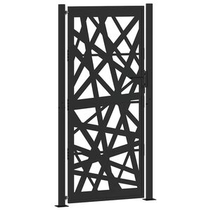 vidaXL Garden Gate Black 100x200 cm Steel Light Design