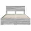 vidaXL Bed Frame with Drawer Grey Sonoma 140 x 190 cm Engineered Wood