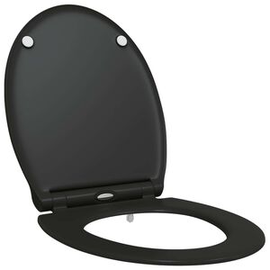 vidaXL Toilet Seat Black 45.5 x 37.5 x 3.8 cm Duroplast