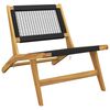 vidaXL Garden Chair with Footrest Solid Wood Teak and Polyester