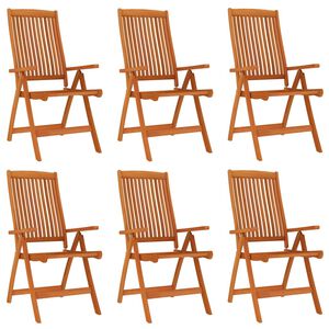vidaXL Folding Garden Chairs 6 pcs Solid Wood Eucalyptus