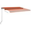 vidaXL Freestanding Manual Retractable Awning 450x300 cm Orange/Brown