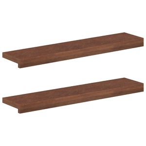 vidaXL Window Sills 2 pcs Dark Brown 70 x 15 x 2 cm Solid Oak Wood