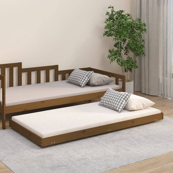 vidaXL Bed Frame without Mattress Honey Brown 90x190 cm Single Solid Wood Pine