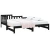 vidaXL Pull-out Day Bed without Mattress Black 2x cm Solid Wood Pine