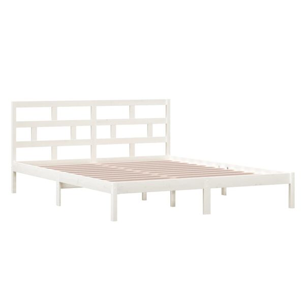 vidaXL Bed Frame without Mattress White Small Double Solid Wood