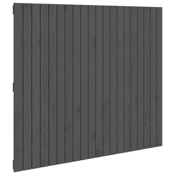vidaXL Wall Headboard Grey 127.5x3x110 cm Solid Wood Pine