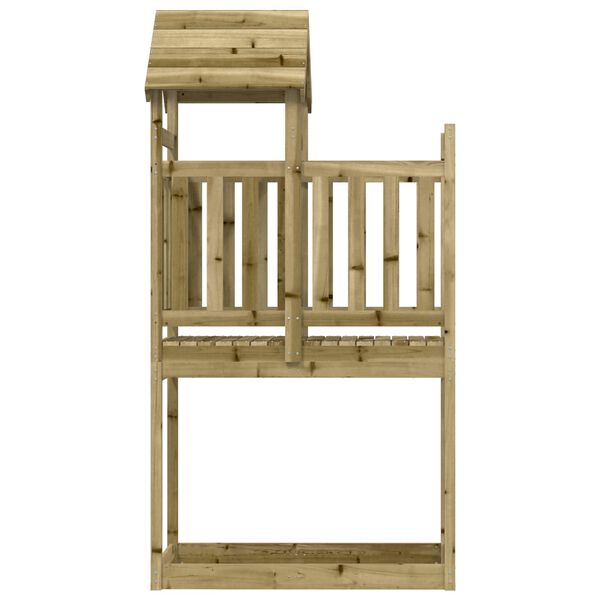 vidaXL Play Tower Brown 52.5 x 110.5 x 214 cm Solid Impregnated Wood