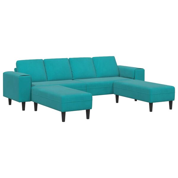 vidaXL Sofa Set Turquoise Velvet
