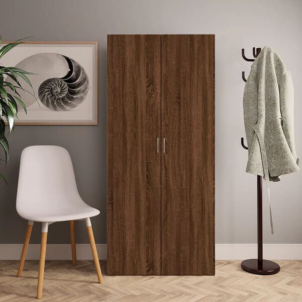 vidaXL Shoe Cabinet Brown Oak 80x35.5x180 cm Engineered Wood