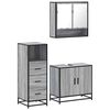 vidaXL 3 Piece Bathroom Furniture Set Grey Sonoma Engineered Wood
