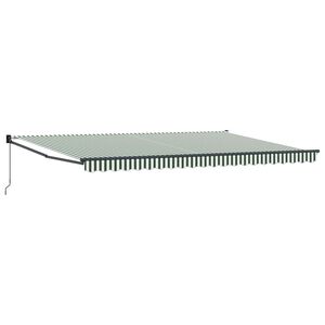 vidaXL Manual Retractable Awning Green 500 x 300 cm