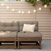 vidaXL Middle Sofa with Cushions Honey Brown Solid Wood Pine