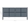 vidaXL Fence Gate Anthracite 404x150 cm Steel