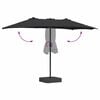 vidaXL Garden Parasol Black 385 x 209 x 244 cm Fabric