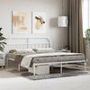 vidaXL Metal Bed Frame without Mattress with Headboard White 160x200cm