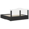 vidaXL Bed Frame with Headboard Black 200 x 200 cm Engineered Wood