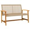 vidaXL 5 Piece Garden Lounge Set Beige Poly Rattan and Acacia Wood