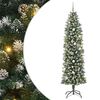vidaXL Artificial Slim Christmas Tree Green and White 240 cm