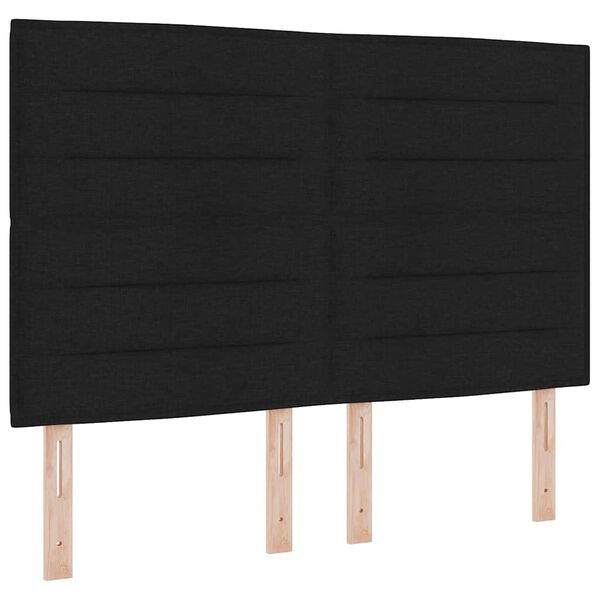 vidaXL LED Headboard with LED Strip Lights Manual Black 160 cm Fabric
