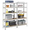vidaXL 5-Layer Heavy-duty Shelves 2 pcs Silver Steel&Engineered Wood
