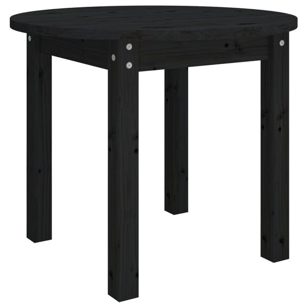 vidaXL Coffee Table Black &Oslash; 55x45 cm Solid Wood Pine