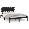 vidaXL Bed Frame without Mattress Black 140x200 cm Solid Wood