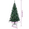 vidaXL Artificial Pre-lit Christmas Tree Green 210 cm PVC and Metal