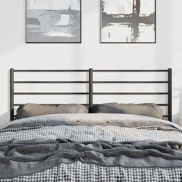 vidaXL Metal Headboard Black 135 cm