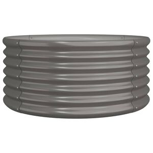 vidaXL Garden Planter Galvanised Steel 80x80x36 cm Grey