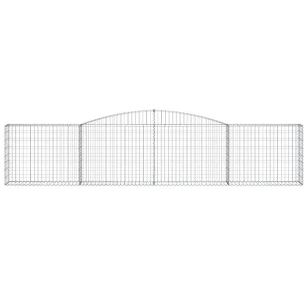 vidaXL Arched Gabion Baskets 10 pcs 400x30x80/100 cm Galvanised Iron