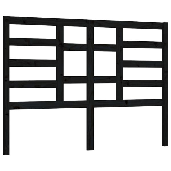 vidaXL Bed Headboard Black 166x4x104 cm Solid Wood Pine