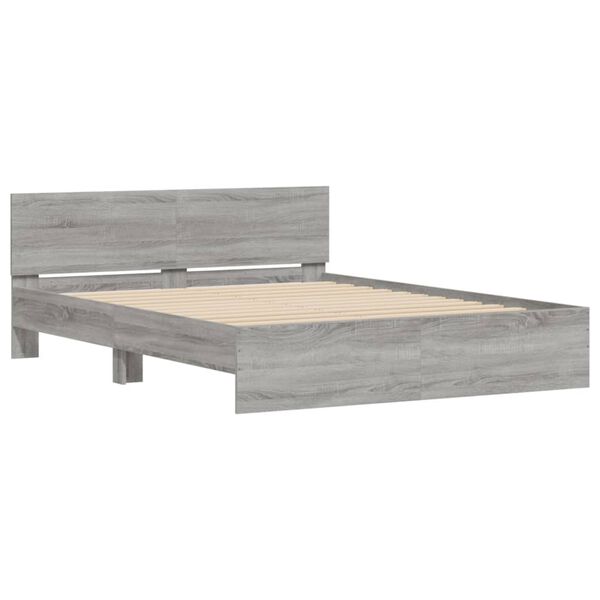 vidaXL Bed Frame without Mattress Grey Sonoma 150x200 cm King Size